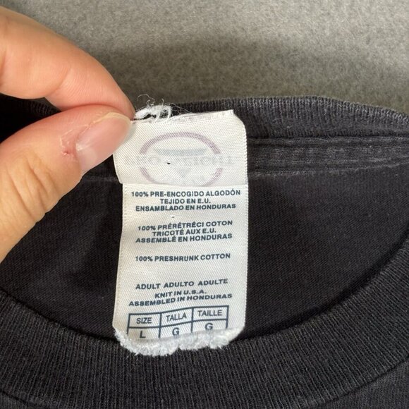 Vtg Mens XL Road Hog Motorcycle Black T Shirt Biker Feel the Power Y2K Tee Faded - Picture 6 of 10